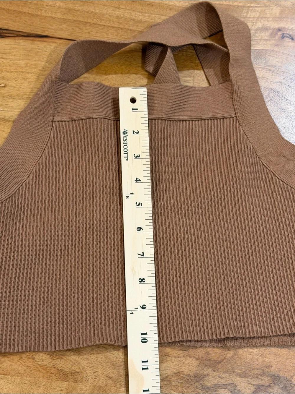 House of Harlow 1960 Ribbed Cropped Tank Top in Brown Size Large - Picture 9 of 9